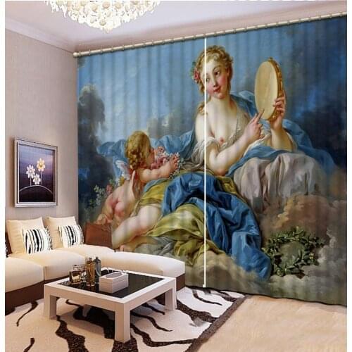 3d curtains photo Blackout Window Drapes Luxury 3D Curtains For Living room Bed room Office Hotel Home angel 3d curtain