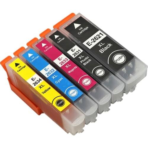 5 Color Compatible Ink Cartridge T2621 26XL for Epson XP510 XP520 XP600 XP605 XP615 XP620 XP625 XP710 XP720 XP800 XP810 XP820