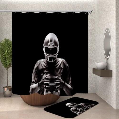 American Football Bathroom Curtain Polyester Curtain Shower Drop Shipping Bath Curtain
