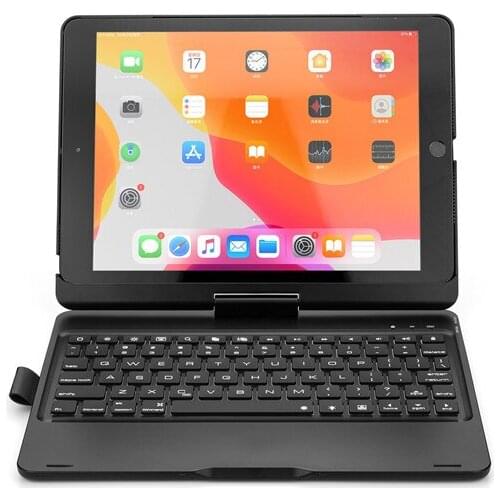 360 Rotate Wireless Keyboard with 7 Color Backlit for iPad 10.2 2019 Pro 10.5 Inch Tablet Cover with Bluetooth Keyboard Pen Slot