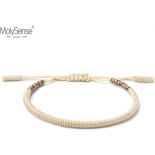 MolySense Tibetan Buddhist Love Lucky Charm Tibetan Bracelets & Bangles For Women Men Handmade Knots Rope Buddha Bracelet