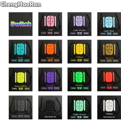 ChengHaoRan For Nintend Switch NS Joy-Con Housing Shell Cover Case Wrist Strap w/Full ABXY Direction Key SR SL L R ZR Button Set