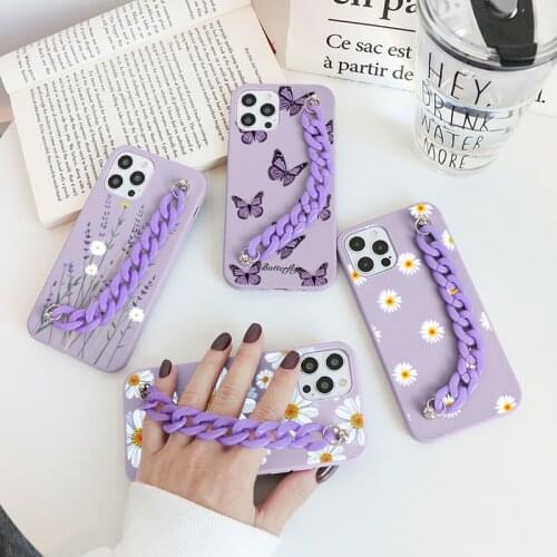 Butterfly Wrist Chain Case For Huawei P40 P30 P20 Pro Lite E P Smart Y9 Prime Y7 Y6 2019 2021 Y7P Y7a Nova 5T Flower Cover Etui