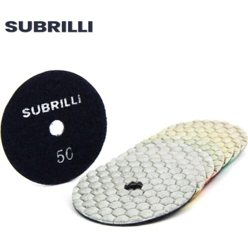 7pcs 3" 80mm Diamond Dry Polishing Pad Granite Marble Stone Concrete Sanding Disk Flexible Resin Abrasive Polish Buffing Wheel