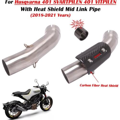 For Husqvarna 401 SVARTPILEN 401 VITPILEN 18 19 20 21 Motorcycle Exhaust Escape System Modify Muffler Carbon Fiber Mid Link Pipe