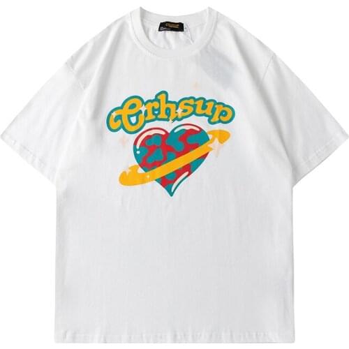 Summer Fashion Couple Magic Love Print T Shirt Women Loose High Quality White Letter Short Sleeve Tees Tops