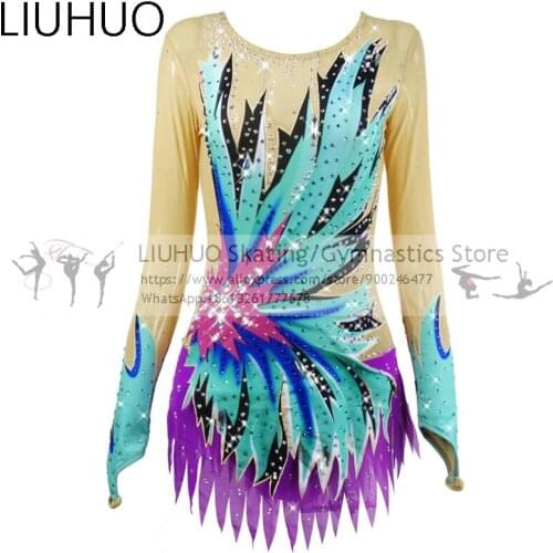 LIUHUO Figure Skating dress unitard dance Ballet Skating Dress ballroom dancing Rhythmic Gymnastics leotards for competition