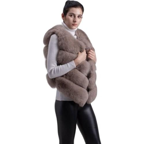 QIUCHEN PJ8005 2020 New arrival hot sale natural real fox fur short vest gilet for winter women vest high quality thick furs