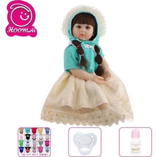 Hoomai 60 CM Lovely princess Reborn Baby Dolls Cloth Body Wig Hair Realistic Reborn Dolls For Children Play Toys Gifts