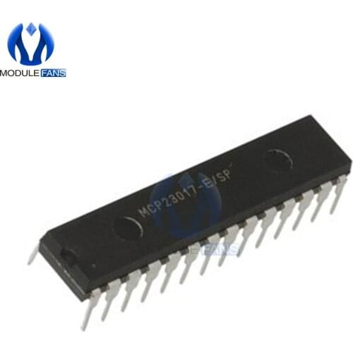 MCP23017-E/SP DIP-28 MCP23017 16-Bit I/O Expander with I2C Interface IC Diy IO Electronic