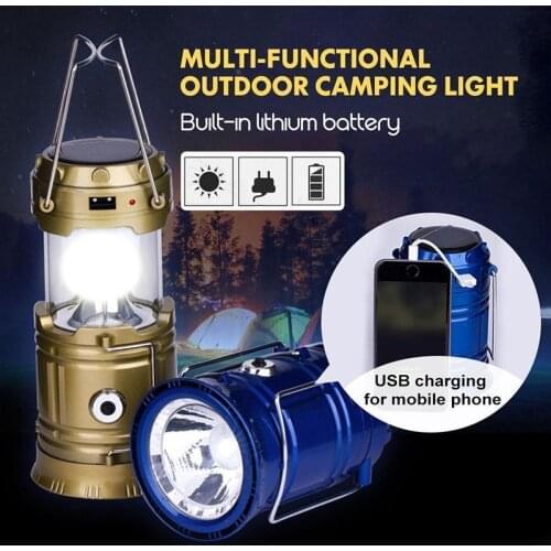 Multi-functional Outdoor Camping Light Rechargeable Portable Solar Camping Lamp For Camping Hiking Outdoor SCVD889