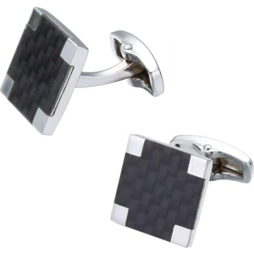 Fashion brand mens shirts Cufflinks Cuff high quality environmental protection design of square carbon fiber said Cufflinks who