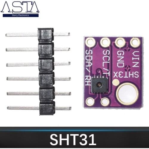 SHT31 Temperature SHT31-D Humidity Sensor Module Microcontroller IIC I2C Breakout Weather 3V 5V Compliant For Arduino