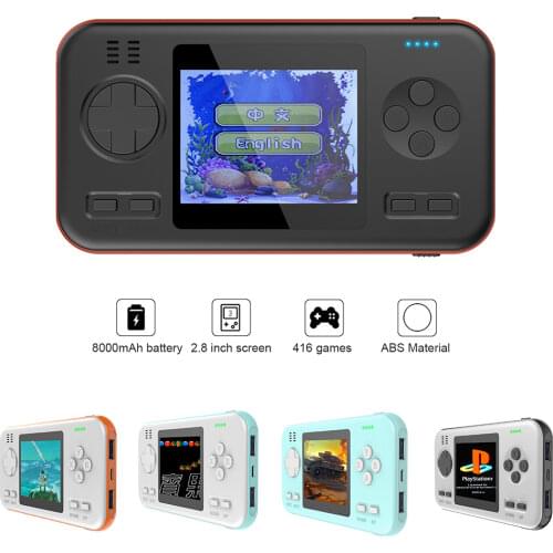 New Handheld Gamepad Console Gaming Machine with 8000mAh Power Bank Buil-in 416 Classic Games Game Player Toys for Children Gift