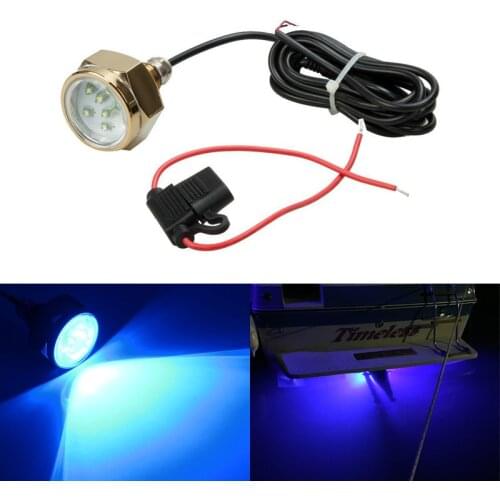 9-Led Underwater Lights For Boats W/ Connector 27W Waterproof Blue Color Drain Plug Light Marine Yacht 1800Lm For Fishing