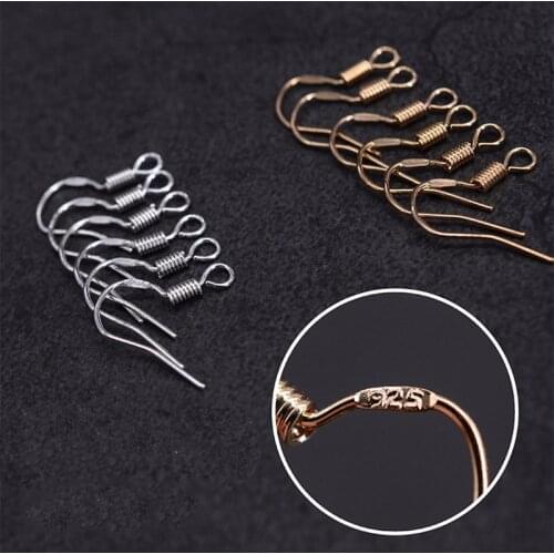 100pcs/lot 925 Silver Copper 16x16mm Ear Wires Wholesale Earrings Hook for DIY Jewelry Earrings Making Supplies Accessories