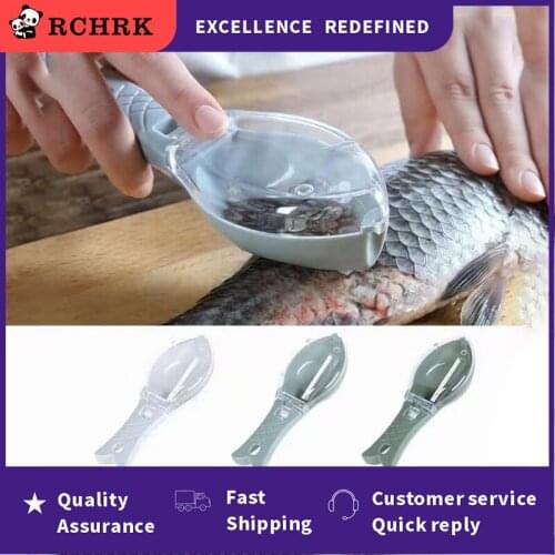 Fish Scales Graters Scraper Fish Cleaning Tool Scraping Scales Device with Cover Home Kitchen Cooking Fishing Tool Pesca Tackle