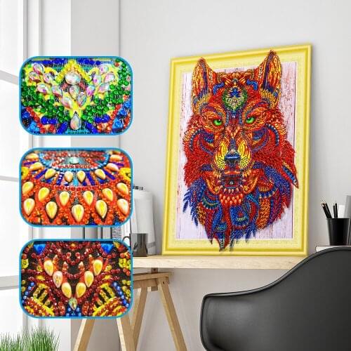 SHANSHIYOUPIN 5D DIY Special Shaped Diamond Painting Animal Wolf Head Cross stitch Diamond Embroidery Rhinestones Home Decor