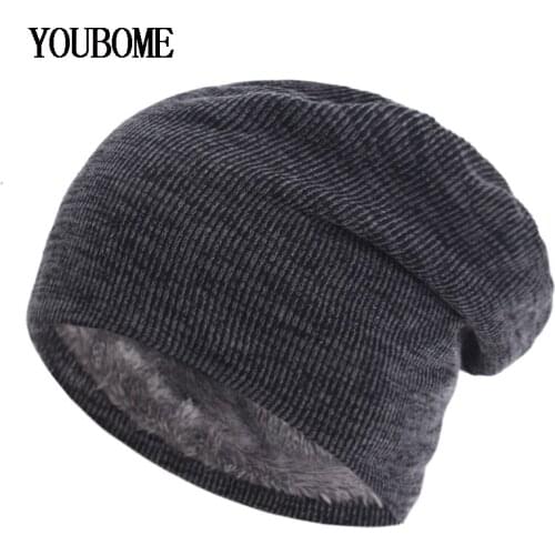 Beanie Hat Men Knitted Hat Warm Thick Women Winter Hats For Men Skullies Beanies Bonnet Full Gorras Skull Mask Soft Winter Cap