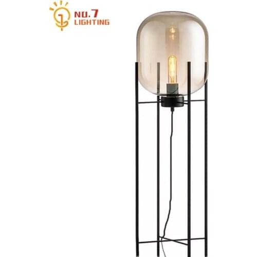 Nordic Design Glass Table Lamp Iron Art Decor Indoor Lighting for Living Room Decoration Bedroom Bedside Led E27 Standing Lamp