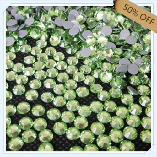 Super shiny 50% off strong glue ss20 5mm PERIDOT color with 1440 pcs each pack ; for nail art free shipping
