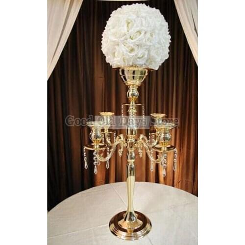 Wedding Metal Candelabras candle holder Flower Vase Wedding Props