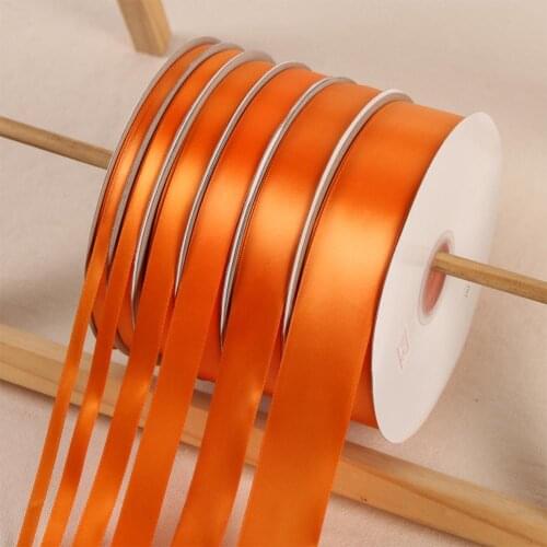 Tangerine Color 100 Yards/Roll Polyester Ribbon Satin Ribbon Wedding Christmas Decoration Cake Gift Box Wrap DIY Accessories