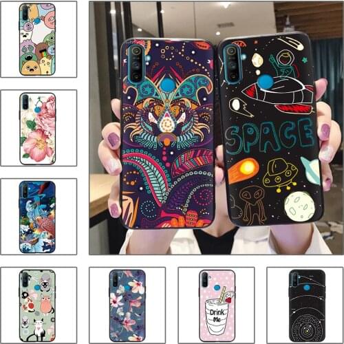 Waterproof Glitter Phone Case For OPPO Realme C3 With Fingerprint/Narzo 20A Beautiful anime Cover
