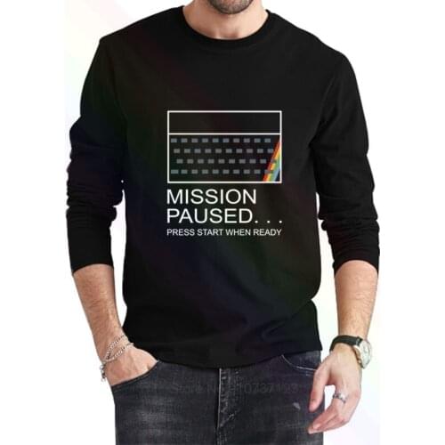 I Paused My Game To Be Here Mission Paused T-Shirt 2021 Newest Summer Mens Long Sleeve Popular Tees Shirt Tops Novel Unisex