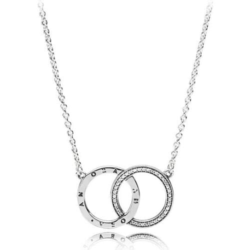 Pans signature logo double S925 silver sterling silver simple short fashion collarbone chain female