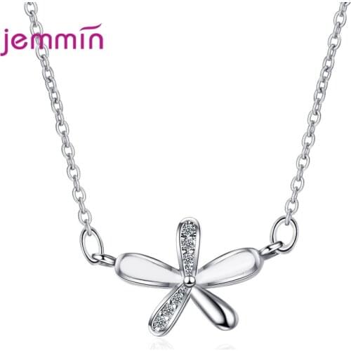 New Sterling Silver 925 Flower Pendant Necklace for Women Fashion Plant Necklace Ethnic Style Engagement Jewelry