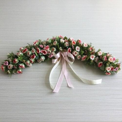 1pc Rose Artificial Flowers Garland European Lintel Wall Decorative Flower Door Wreath For Wedding Home Christmas Decoration
