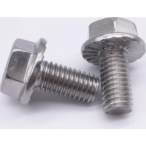 10 Pcs Flange Bolt Hex Head Flanged Screws M5 M6 M8 M10 M12 Stainless Steel
