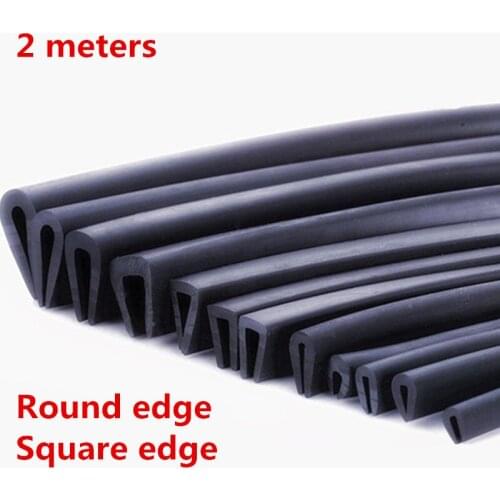 2meter Rubber U Strip Edge Shield Encloser Bound Glass Metal Wood Panel Board Sheet for Cabinet Vehicle Thick 0.5mm - 10mm Black