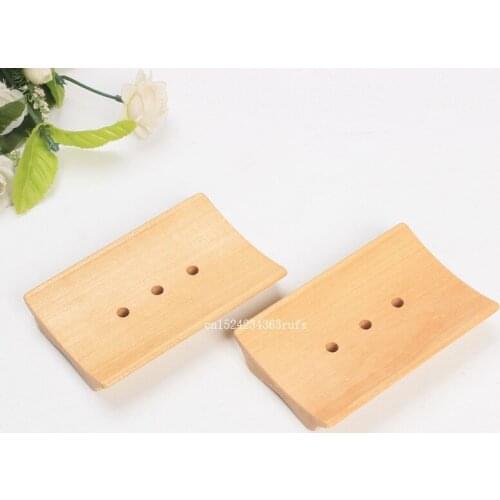 200pcs Natural Wood Strong Soap Tray Soap Holder Bathroom Sponge Plate Home Storage Rack Soap Dish Drain Tray Holder