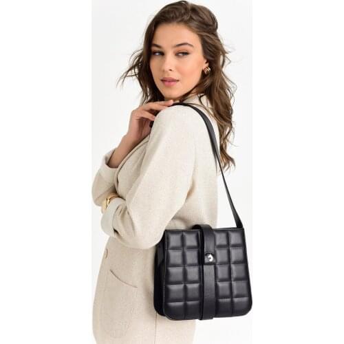 2020 top Brand Luxury Fashion Women 'S Synthetic Leather APBO007101 Women Shoulder Çantasısı Black Aqua di Polo 1987