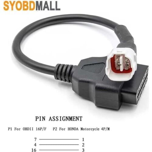 Motorcycle OBD 4pin Cable for Yamaha 4 Pin female Plug Car Diagnostic Scanner 4Pin To OBD2 16 Pin Adapter for Yamaha Motor ATV