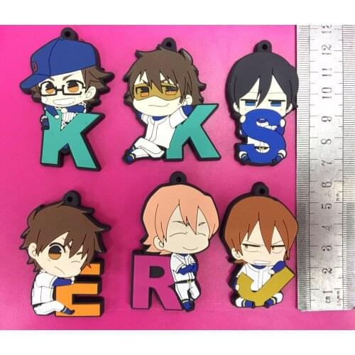 6pcs/lot Hobby Stock Original Japanese anime figure rubber mobile phone charms/keychain/strap G992