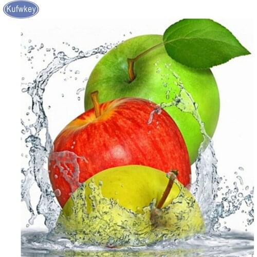 Diy 5d Diamond Painting Cross Stitch fruit red apple,Diamond Embroidery Needlework Diamond Mosaic Picture home decor