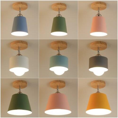Wood Ceiling Lights aisle Ceiling Lamp Rotatable Nordic Lamp Industrial Plafonnier Kitchen Dining ceiing light fixture black