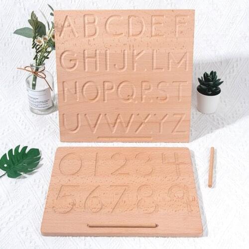 Baby Alphabet Montessori Educational Wooden Toys Digitals Board Kids Writing Practice Learning Number Letters Toys for Children