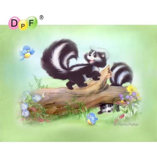 DPF 5D diamond painting cross stitch Raccoon bird diy diamond painting round diamond painting embroidery mosaic decoration gift