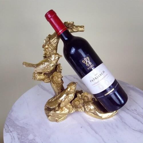 French Reproduction Brass WineRack Decorative Luxurious Copper Wine Rack on Desk For Dinning Room and Hotel L25W17H25cm