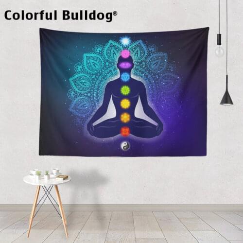 Heart Chakra Tapestries Yoga Meditation Watercolor Mandala Wall Hanging Wall Art Trippy Tapestry Third Eye Room Bedspread