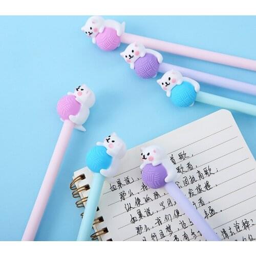 Cute Creative Cat Gel Pen Cartoon Kawaii Stationery Office School Supplies sweet pretty lovely cartoon Handles