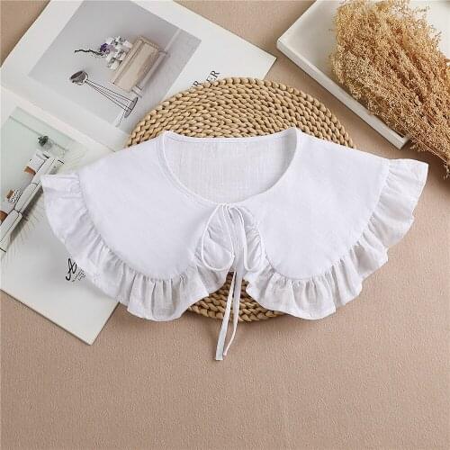 Summer Bow Tie Shawl White Fake Collars for Women Removable Dress Detachable Collar Wrap Shawl 2021 False Collar Decor