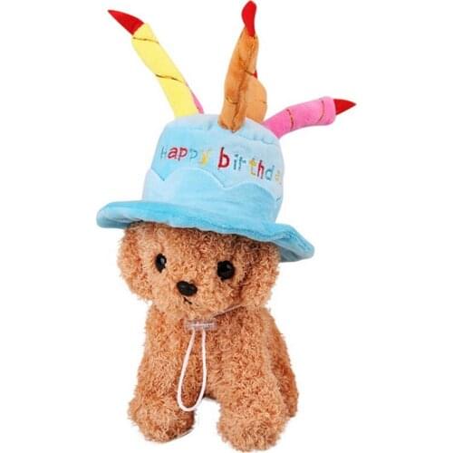 Cute Pets Dog Cats Birthday Caps Adjustable Corduroy Colorful Candles Small/Medium Dog Hat Puppy Cats Cosplay Costume Headwear