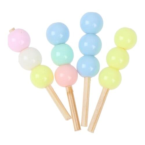 2Pcs/Set 1:12 Dollhouse Miniature Food Accessories Colorful Simulation Lollipop Gourd Mini Model for Doll House Decor Kids Toys