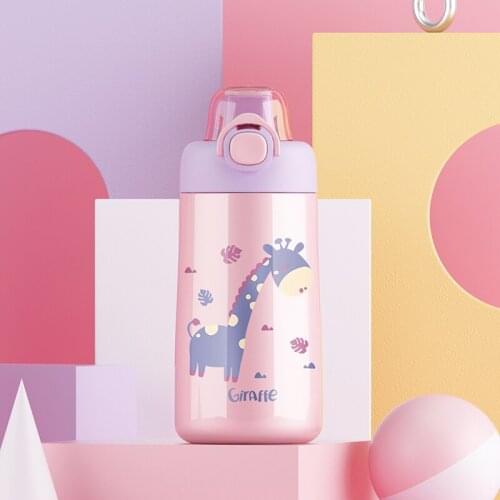 Fashion Cute Vacuum Flasks Stainless Steel Kids Water Bottle Large Capacity Thermoses Student Portable Botella Drinkware DI50BWB