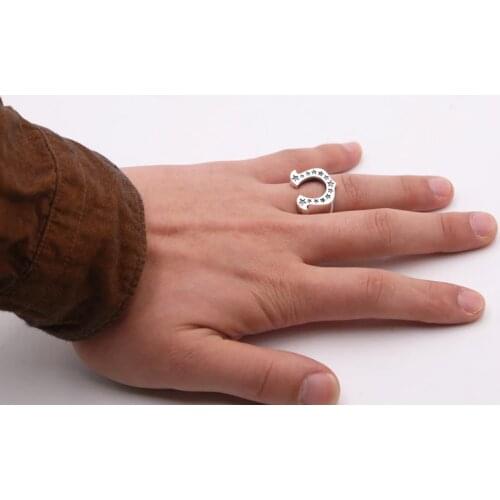 Solid 925 Sterling Silver MENS Men star punk ring rings jewelry gift A5728